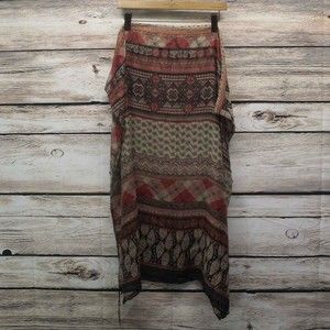 Gold Coast Shawl Scarf Floral Plaid Paisley Print 73x31